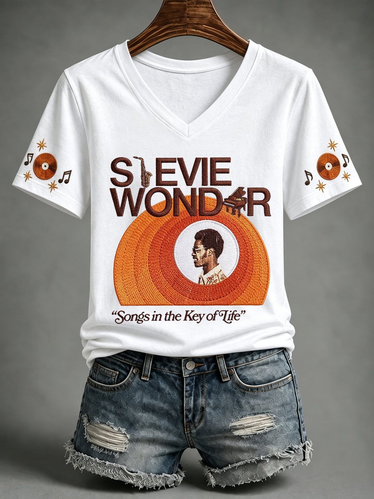 Women's Songs In Key Of Life Print Casual T-shirt
