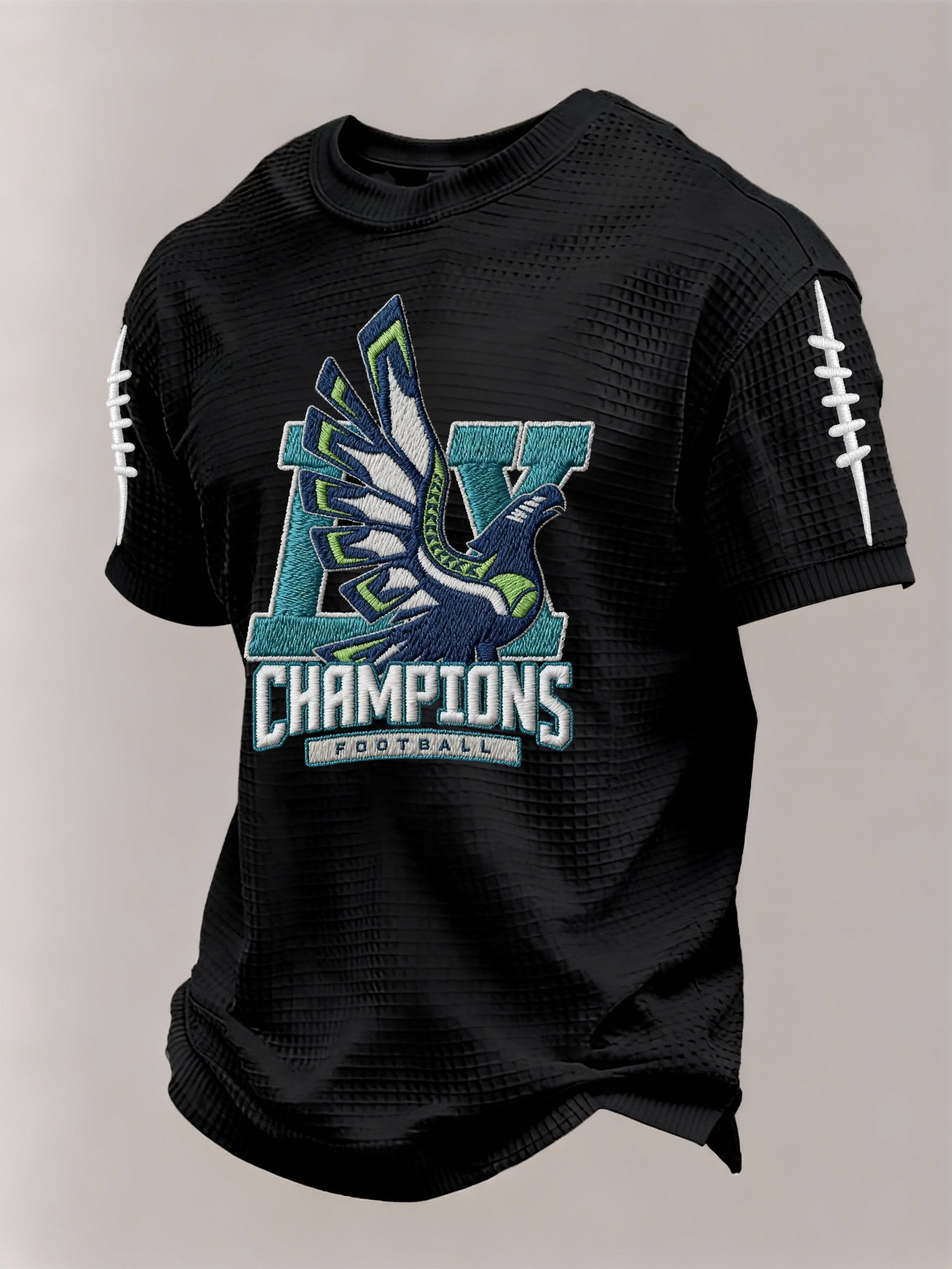 Men’s Football Graphic Waffle Knit Short Sleeve Crewneck T-Shirt