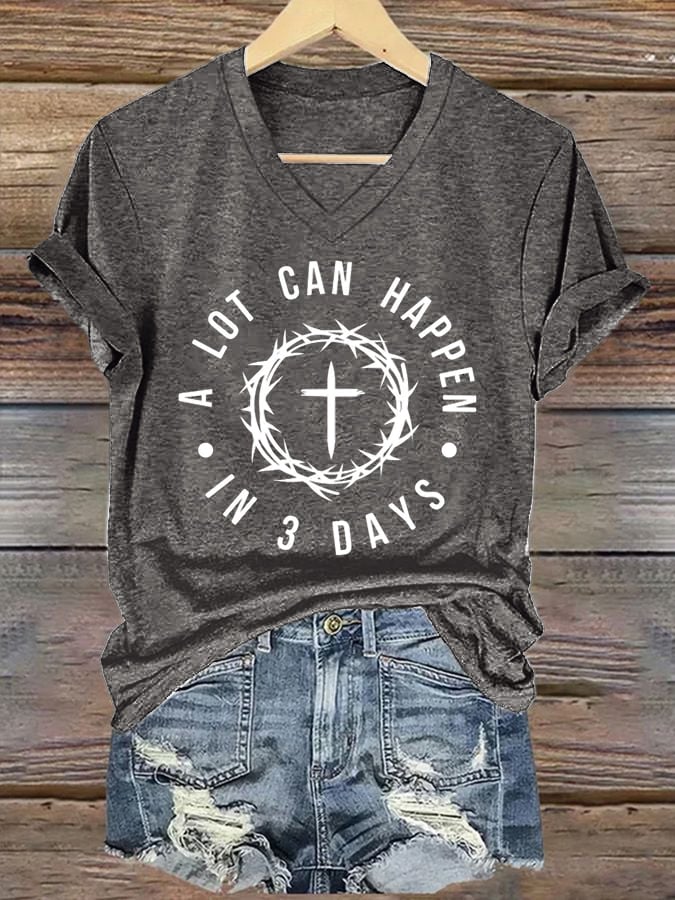 🔥Hot Sale Picks 🔥Women's A Lot Can Happen In 3 Days Print T-Shirt