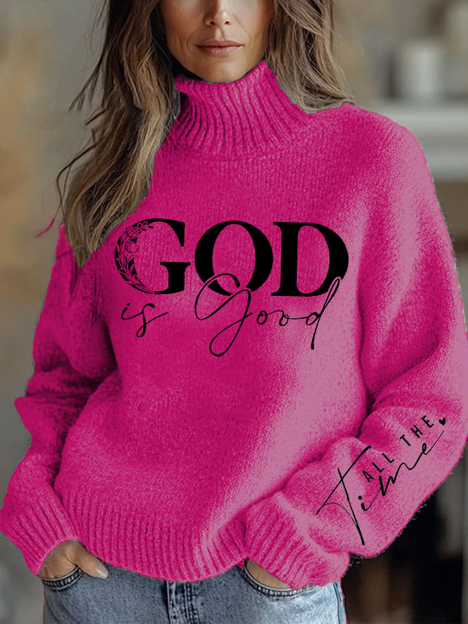 Women's Casual Valentine's Day Faith Knitted Turtleneck Bottoming Shirt