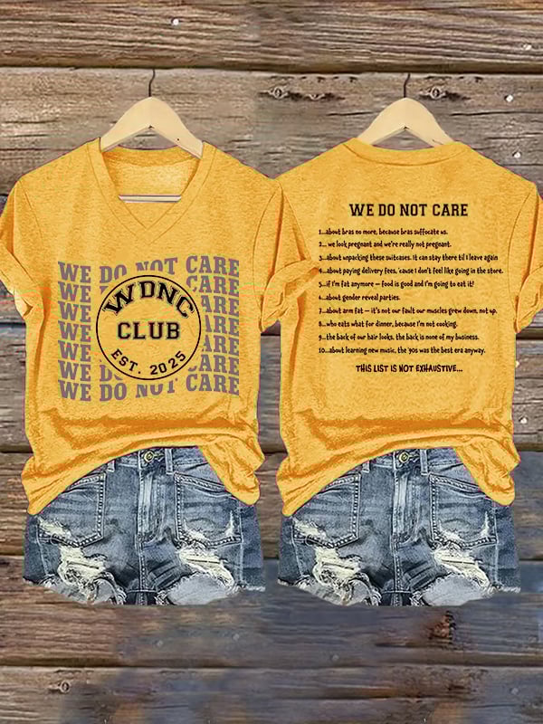 Women's Retro Funny Proud Member Of Club We Do Not Care Menopause Perimenopause Print T-Shirt