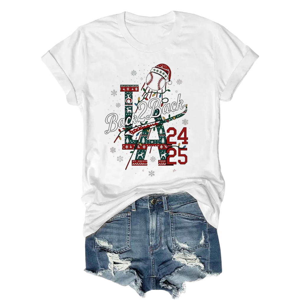 Dodgers Back 2 Back Christmas Tee
