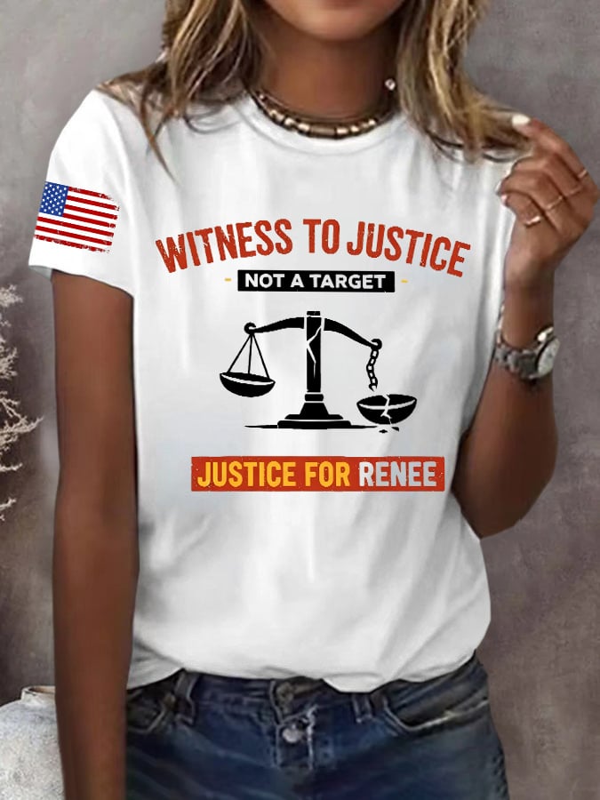 Retro Witness To Justice -Not A Target Justice For Renee Print T-Shirt