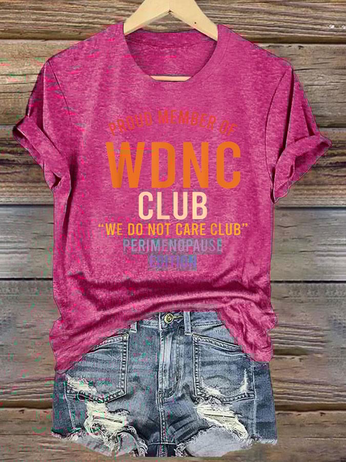 Women's Retro Funny Proud Member Of Club Menopause Perimenopause Print T-Shirt