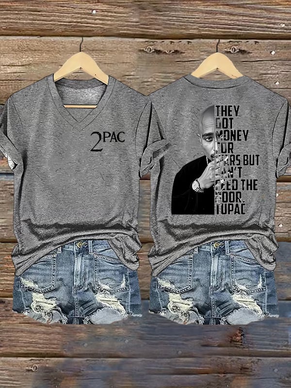 Women's 2Pac Rapper Print T-Shirt