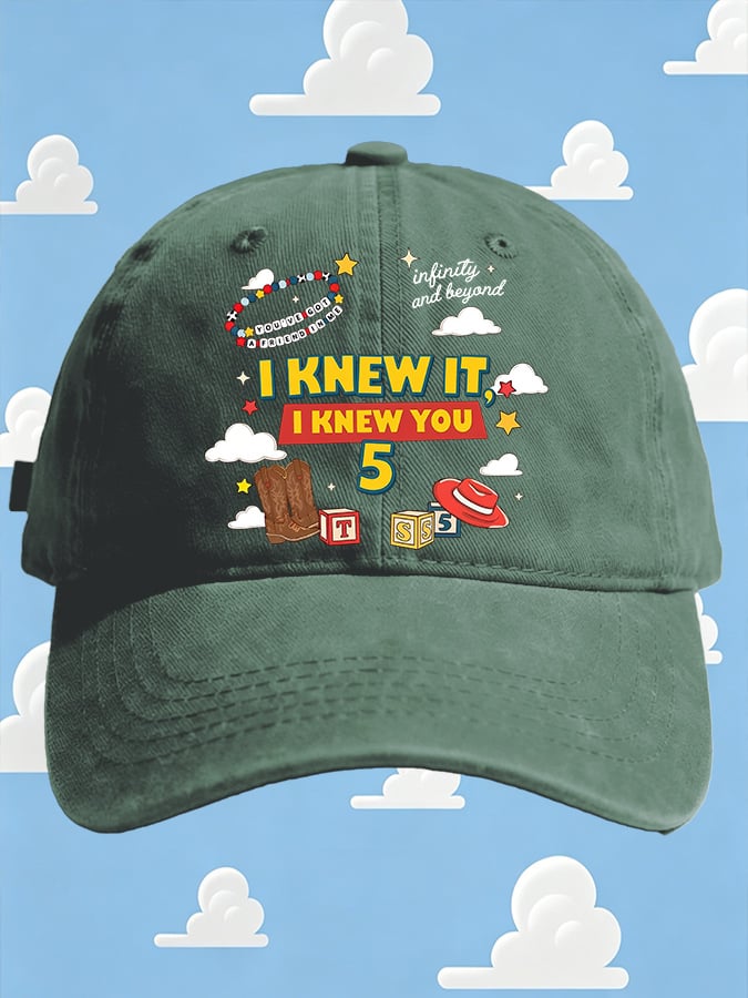 Retro I Knew It Print Baseball Cap