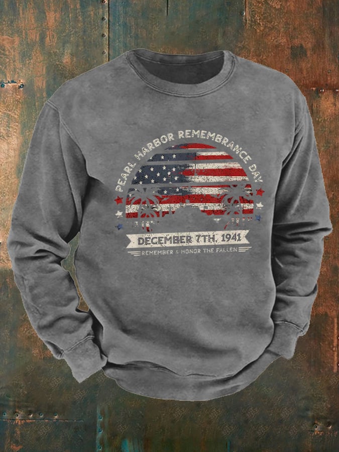 🔥Buy 3 Get 15% Off Men's Pearl Harbor Memorial Day Hawaii USA Flag Day of Infamy Sweatshirt