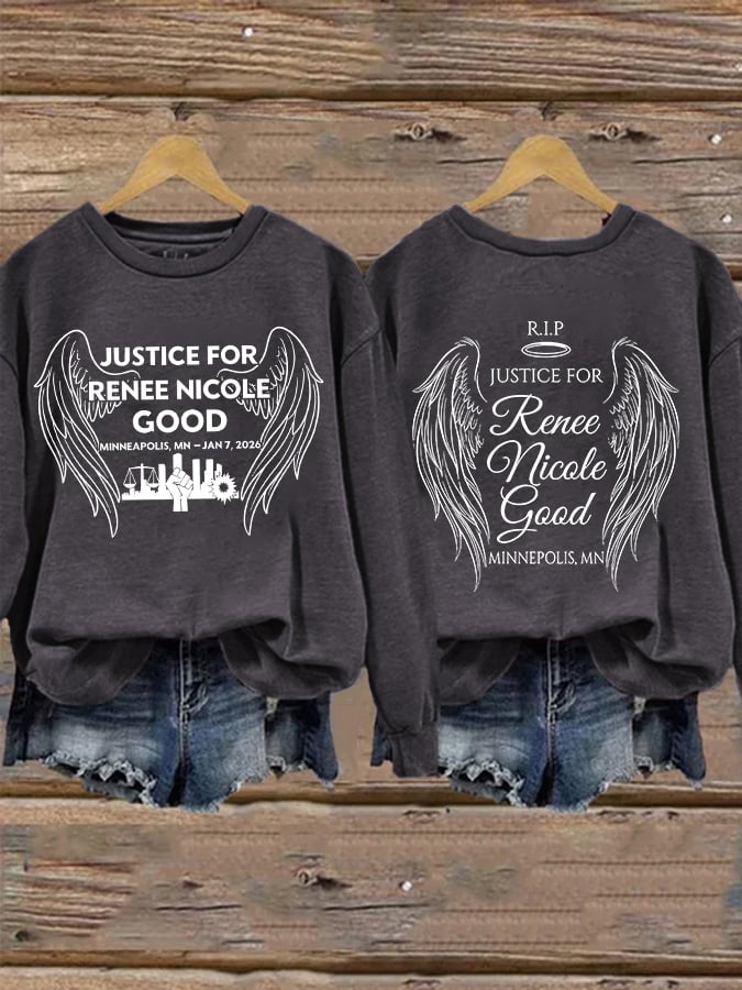 Retro Wings Justice For Renee Nicole Good Print Sweatshirt