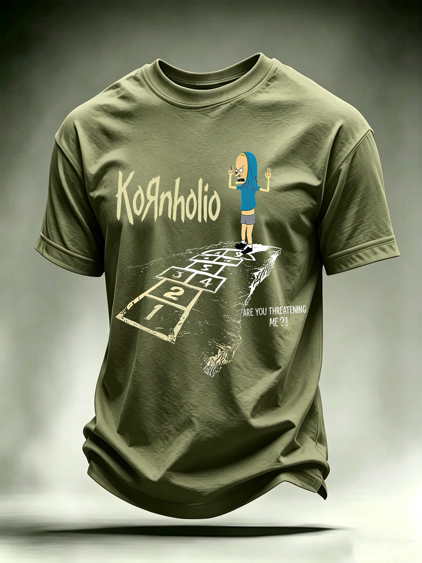 Men's Vintage Kornholio Graphic Funny T-Shirt