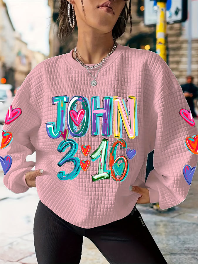 Women's Colorful John 3:16 For God So Loved the World Sweatshirt