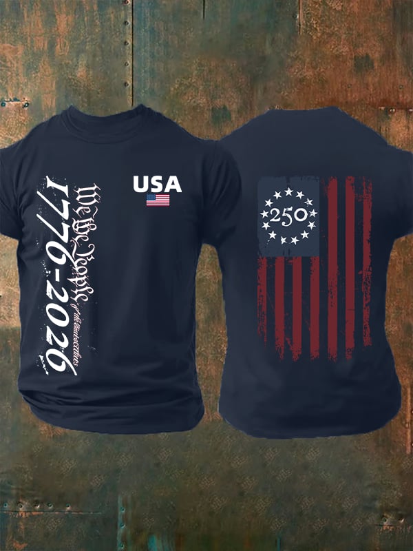 Men's USA 250TH Print Crew Neck T-Shirt