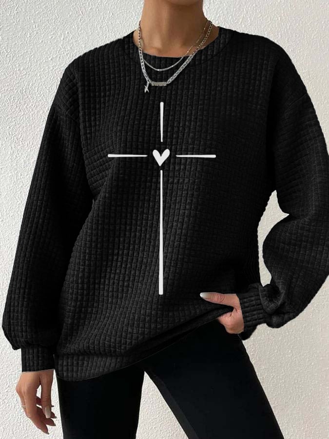Women's Christian Cross Printed Sweatshirt