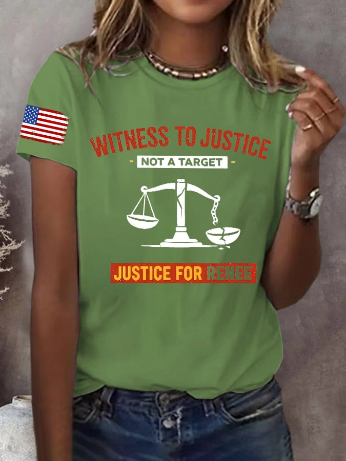 Retro Witness To Justice -Not A Target Justice For Renee Print T-Shirt