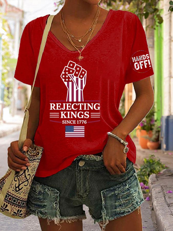 🔥Buy 3 Get 15% Off🔥Women's Casual Retro Reject The King Print T-Shirt