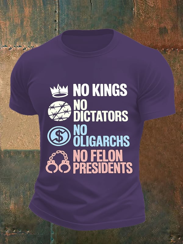 Men's No Kings No Dictators Protest print T-Shirt