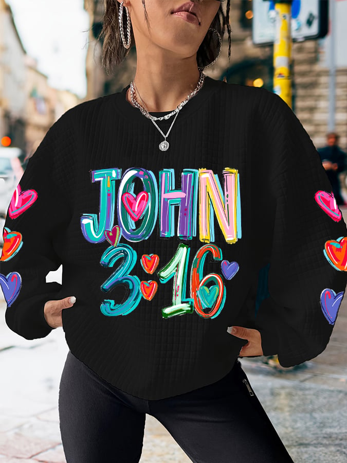 Women's Colorful John 3:16 For God So Loved the World Sweatshirt