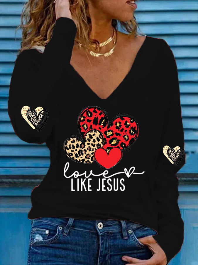 Women's Valentine's Day Print Casual T-shirt