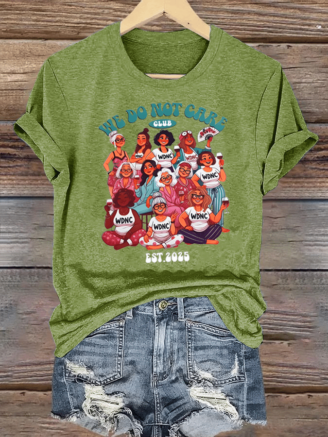 Women's We don't care about club print T-shirt