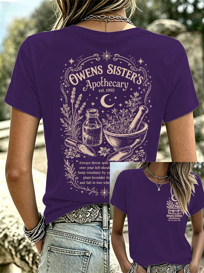 Women's Owens Sisters Apothecary Witch Print Casual T-shirt