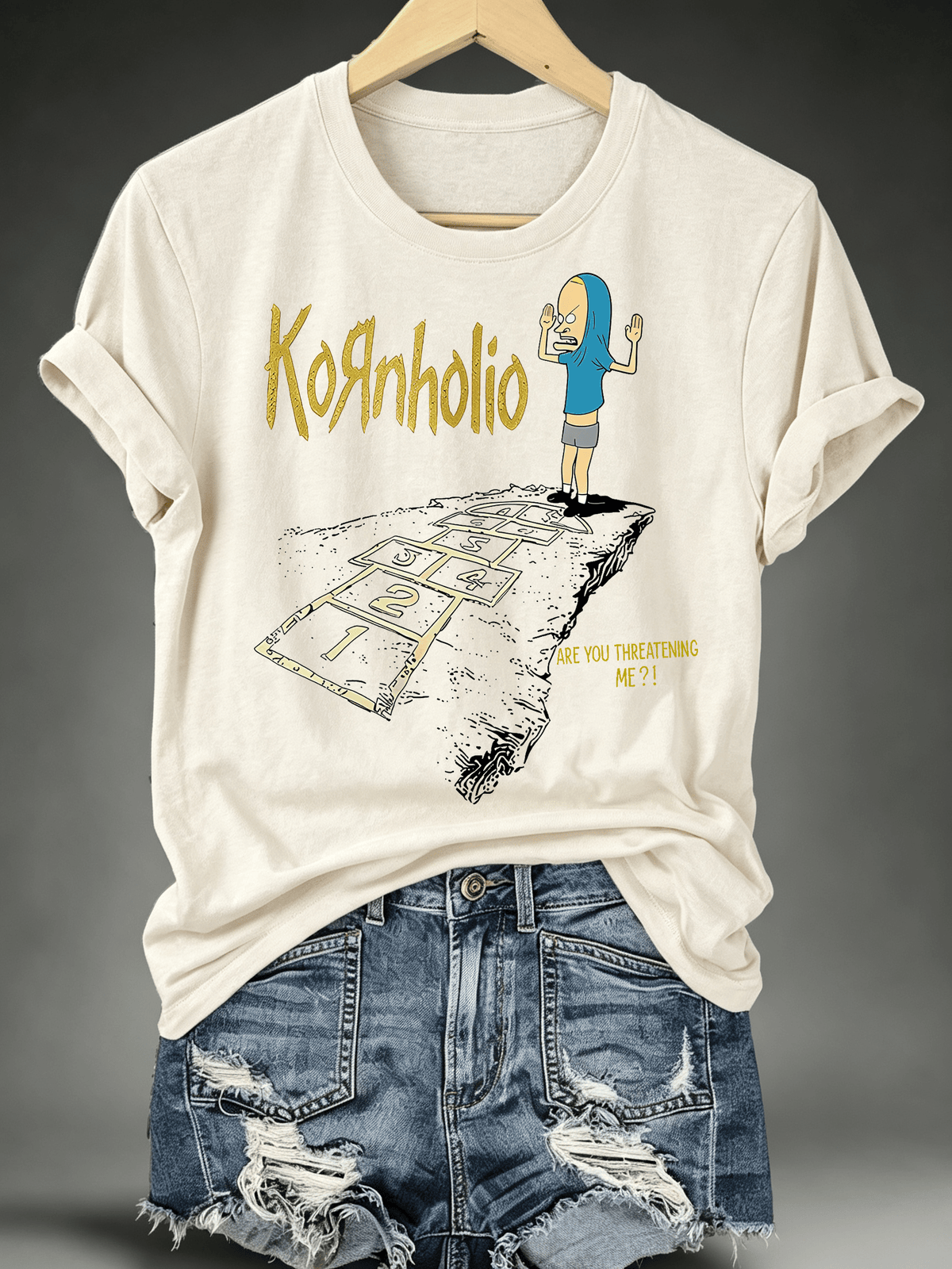 Women's Vintage Kornholio Graphic Funny T-Shirt