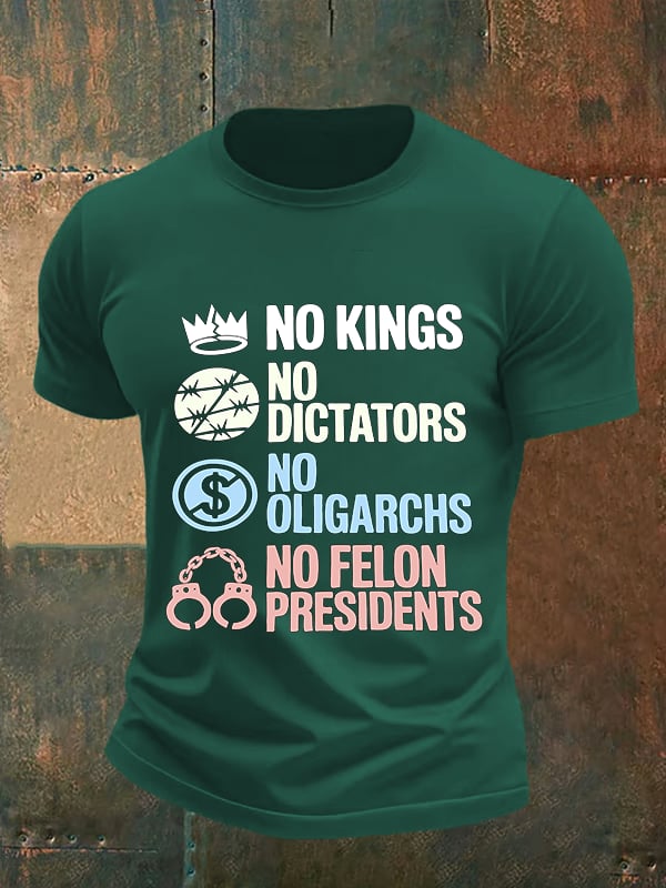 Men's No Kings No Dictators Protest print T-Shirt