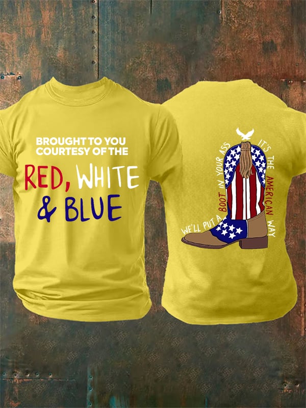 Men's RED, WHITE & BLUE Print T-Shirt