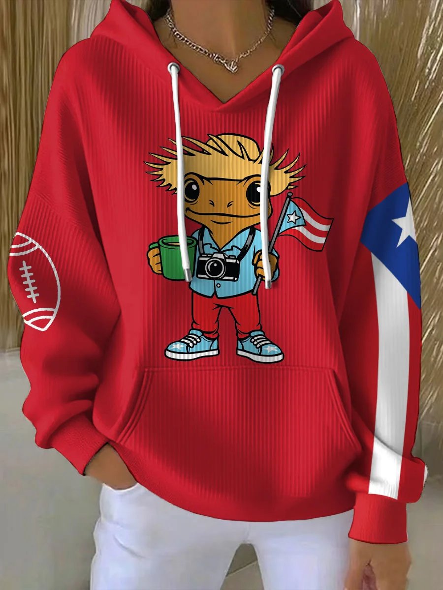 Women's Puerto Rico Print Casual Sweatshirt