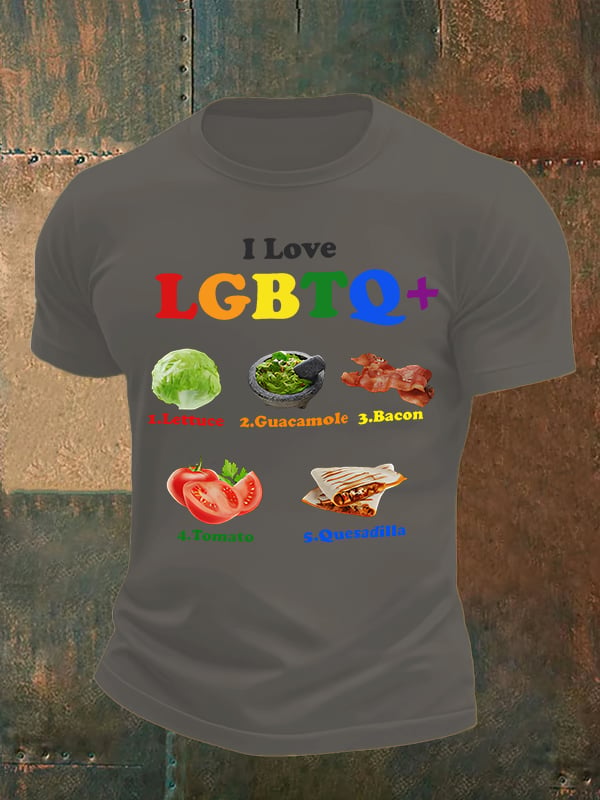 Men's LGBTQ+ Pride Graphic Tee for Food Lovers