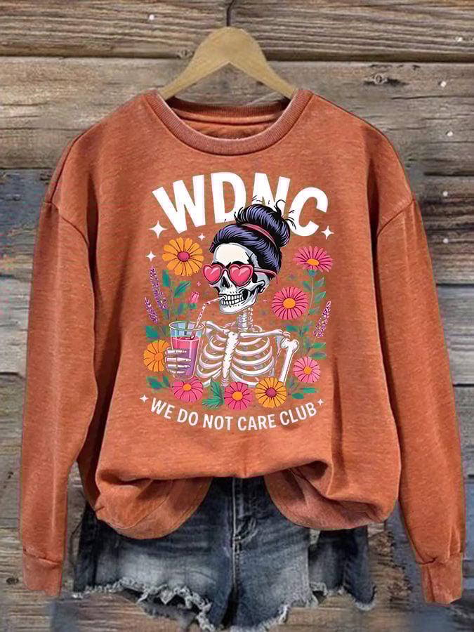 Women's Retro Funny Proud Member Of Club We Do Not Care Menopause Perimenopause Print Sweatshirt