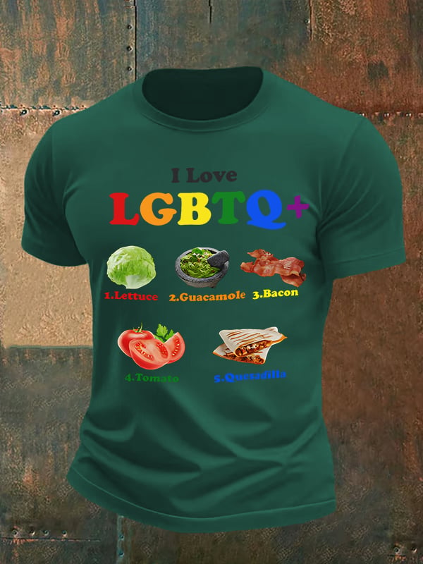 Men's LGBTQ+ Pride Graphic Tee for Food Lovers