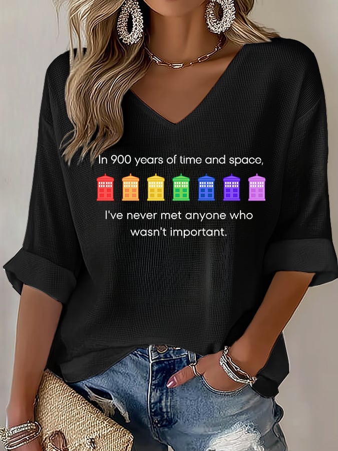 V-Neck Pride Rainbow Police Box , LGBT Pride Month T-shirt