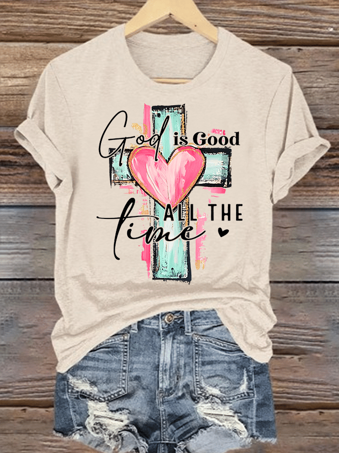 Women's "God is Good All The Time" Print T-Shirt