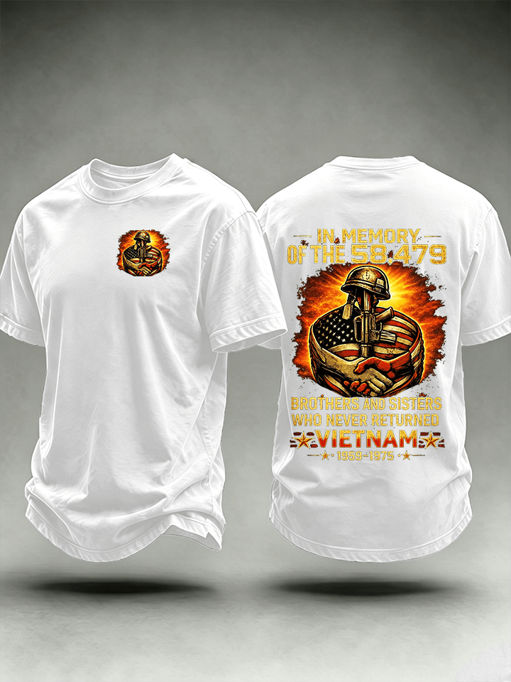Men's In Memory Of The 58,479 Tribute T-Shirt, Vietnam Era Memorial Graphic Tee