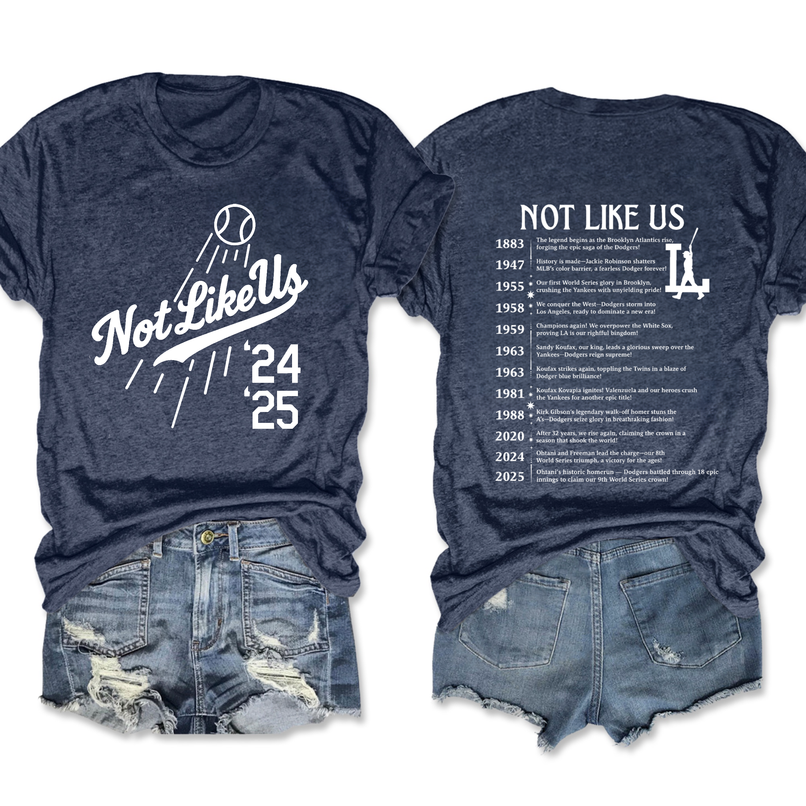 They Not Like Us Dodgers Back To Back Champions Tee