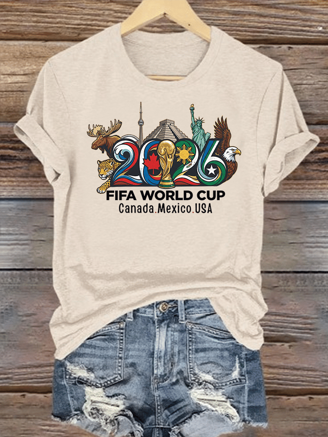 Women's 2026 Canada Mexico Usa Football T-shirt