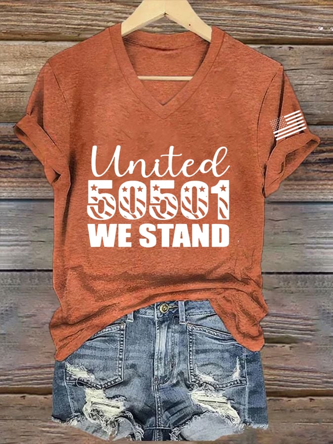 🔥Buy 3 Get 15% Off🔥Women's 50501 We Stand Printed Casual T-shirt