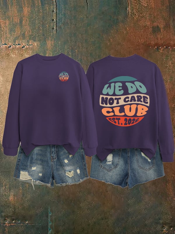 Women's Retro Funny Proud Member Of Club We Do Not Care Menopause Perimenopause Print Sweatshirt