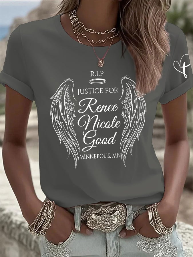 Retro Justice For Renee Print T-Shirt