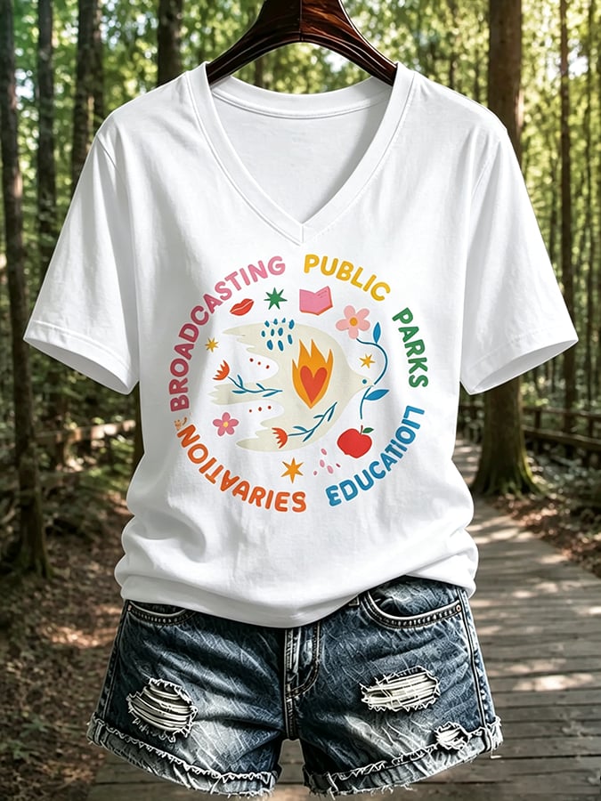 Women's National Park Print Casual T-Shirt