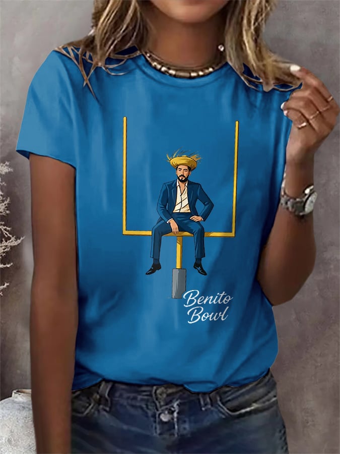 Women's Bunny Football Music Lover T-shirt