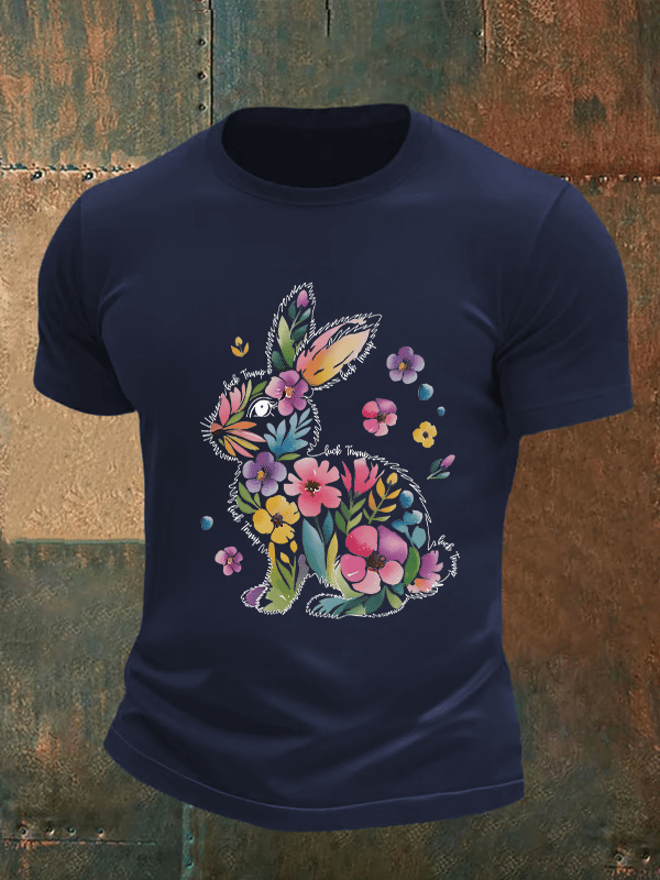 Men's Spring Easter Bunny Subtle Hidden Message FDT T-shirt