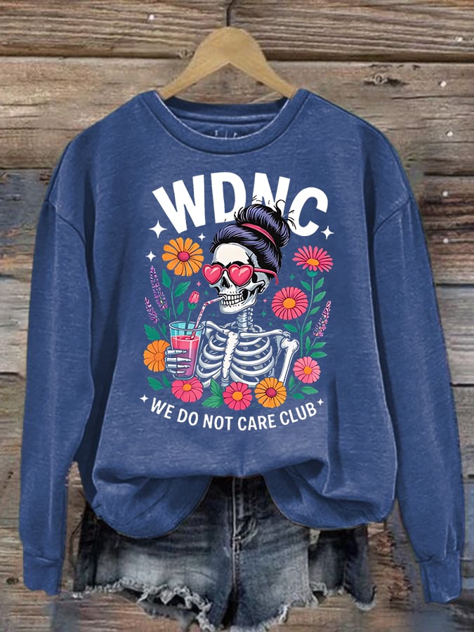 Women's Retro Funny Proud Member Of Club We Do Not Care Menopause Perimenopause Print Sweatshirt