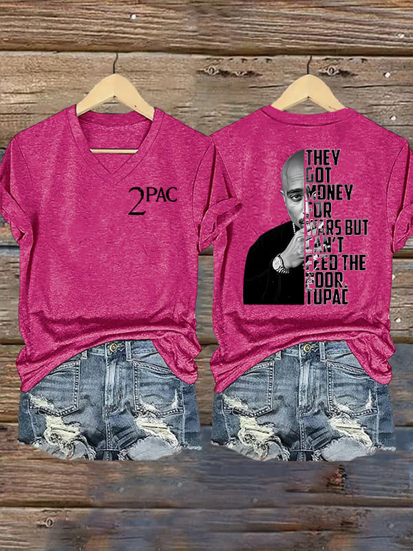 Women's 2Pac Rapper Print T-Shirt