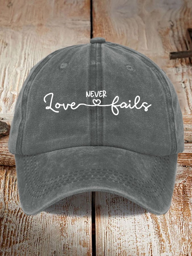 Love Never Fails Print Baseball Cap