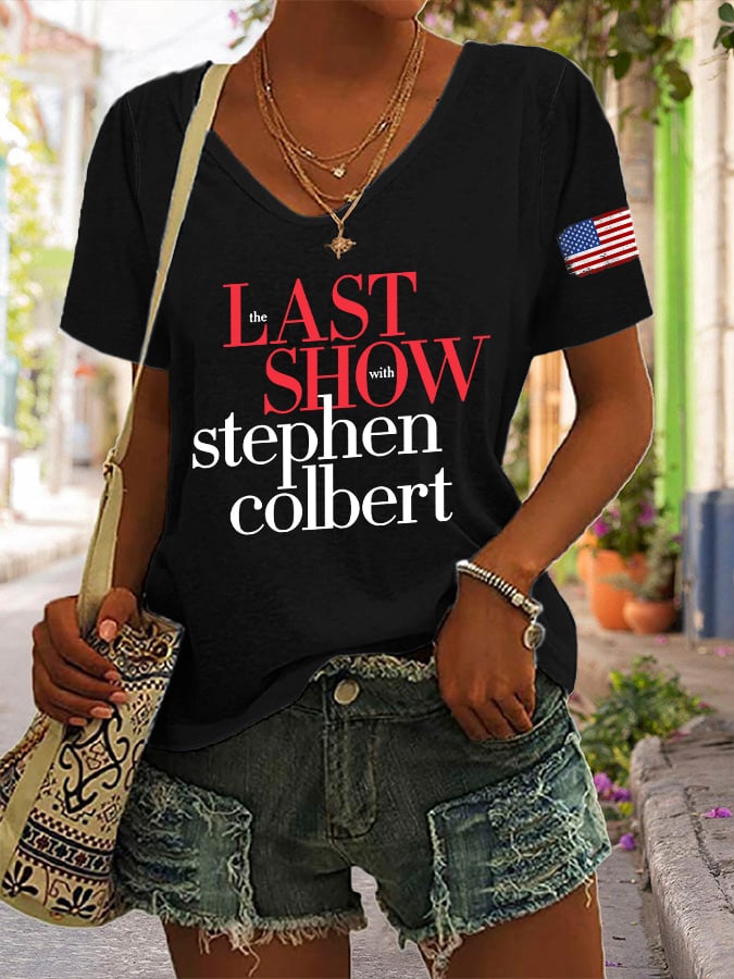 🔥Buy 3 Get 15% Off V-Neck Retro Last Show Print T-Shirt
