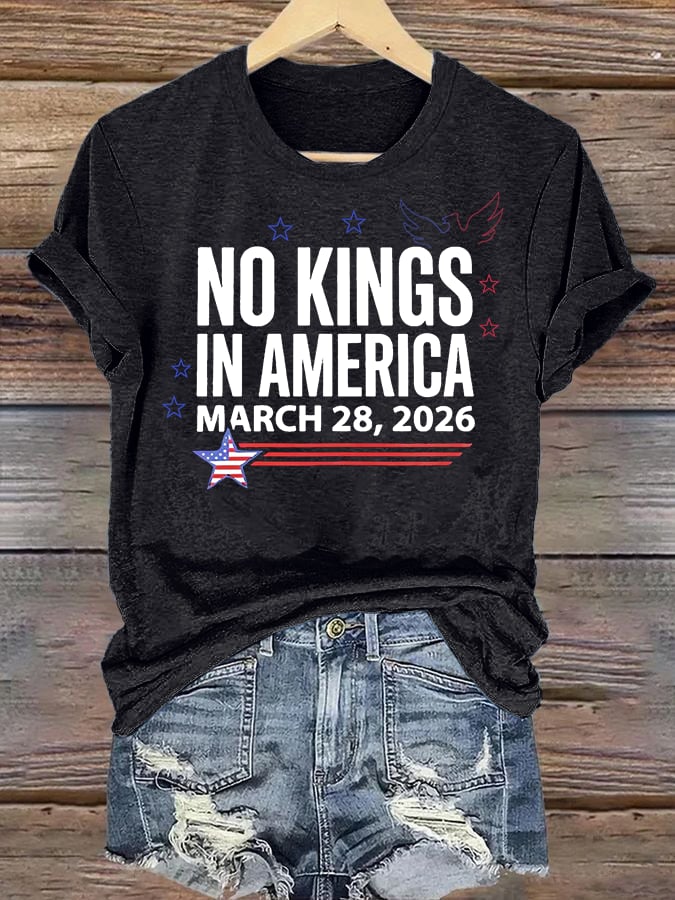 🔥Buy 3 Get 15% Off Women's NO KINGS IN AMERICA Print T-Shirt