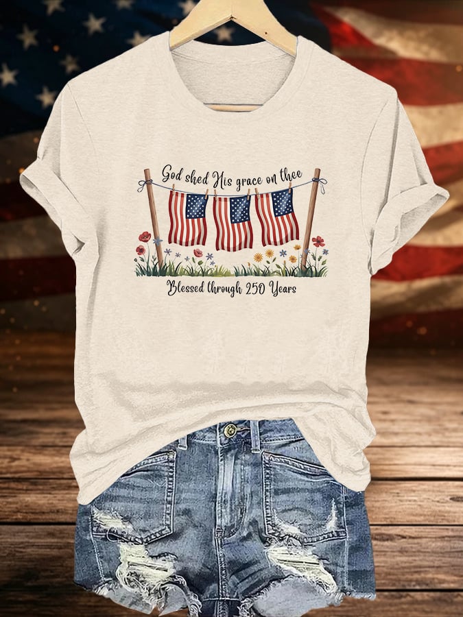 Women's Blessed through 250 Years Printed T-Shirt