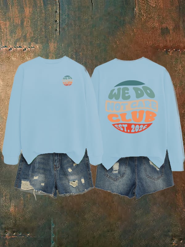 Women's Retro Funny Proud Member Of Club We Do Not Care Menopause Perimenopause Print Sweatshirt