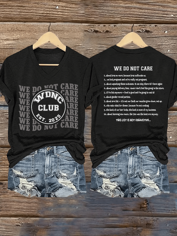 Women's Retro Funny Proud Member Of Club We Do Not Care Menopause Perimenopause Print T-Shirt