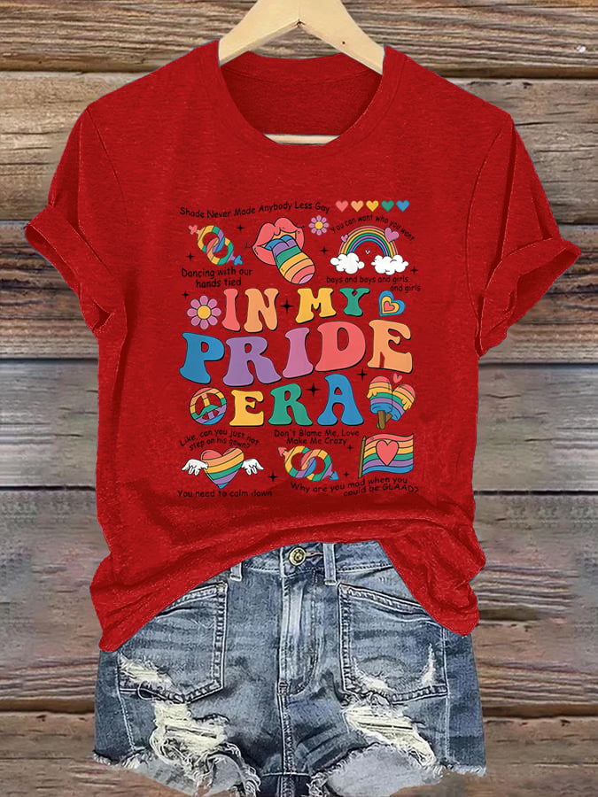 Women's In My Pride Era, Pride Month Print T-Shirt